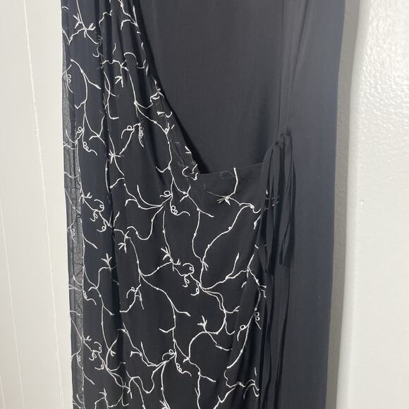 Vintage Bloomingdale’s Silk Beaded Black Evening Dress 14 Gothic Witchy Vamp - Picture 6 of 13